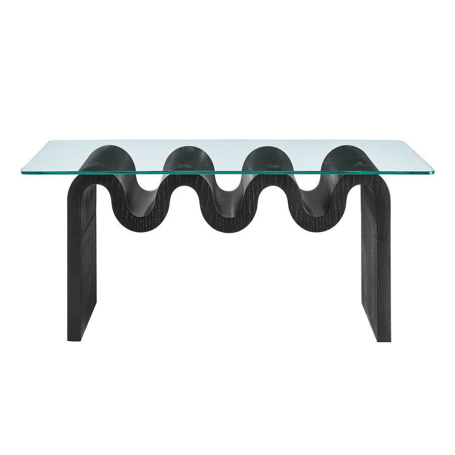 Agave Glass Top Coffee Table in Black