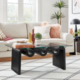 Agave Glass Top Coffee Table in Black