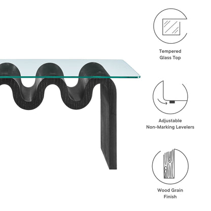 Ondine Glass Top Coffee Table by Furniture For America