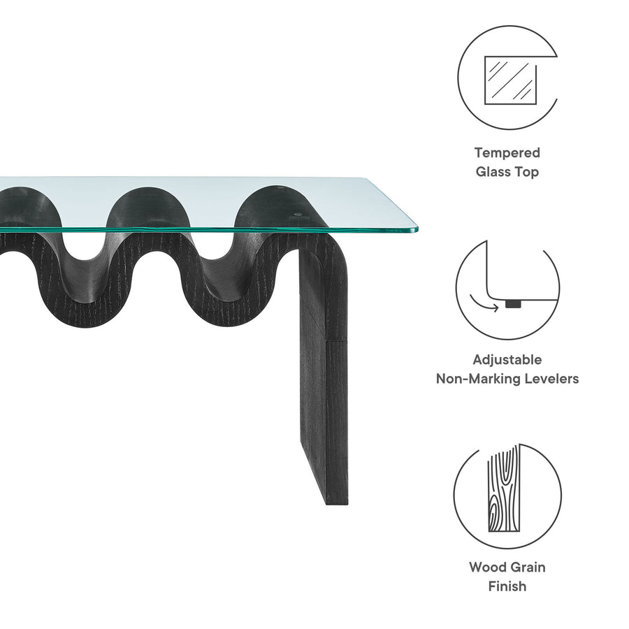 Agave Glass Top Coffee Table in Black