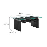 Agave Glass Top Coffee Table in Black