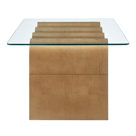 Ondine Glass Top Coffee Table in Natural