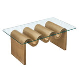 Agave Glass Top Coffee Table in Natural