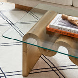 Agave Glass Top Coffee Table in Natural