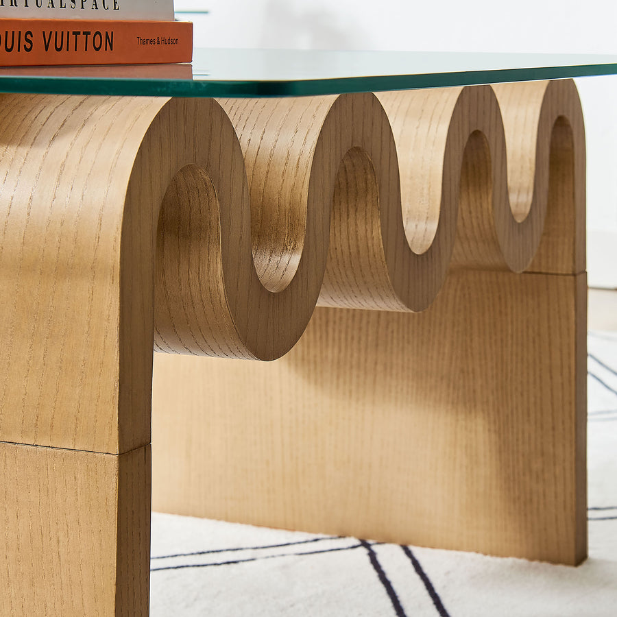 Agave Glass Top Coffee Table in Natural