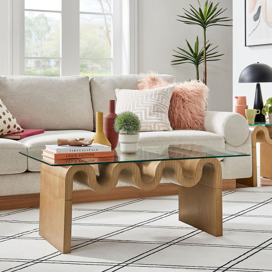 Agave Glass Top Coffee Table in Natural