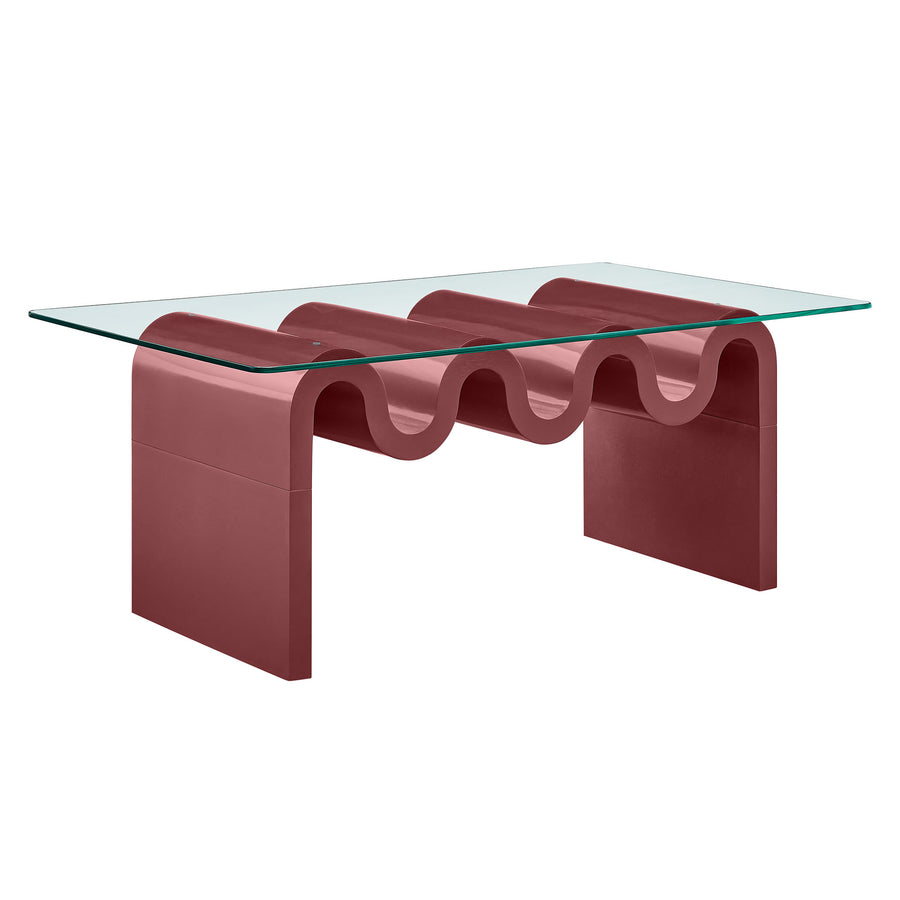 Agave Glass Top Coffee Table in Spiced Apple