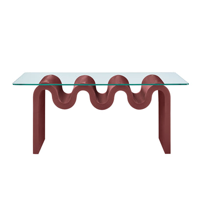 Ondine Glass Top Coffee Table by Furniture For America