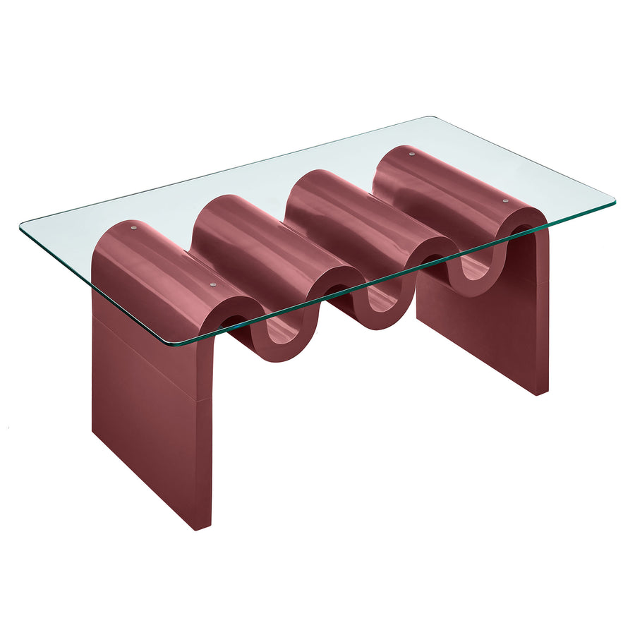 Agave Glass Top Coffee Table in Spiced Apple