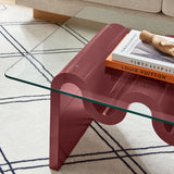 Agave Glass Top Coffee Table in Spiced Apple