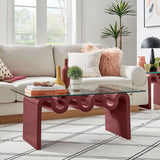 Agave Glass Top Coffee Table in Spiced Apple