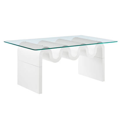 Ondine Glass Top Coffee Table by Furniture For America