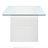 Agave Glass Top Coffee Table in White
