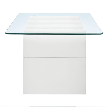 Ondine Glass Top Coffee Table in White