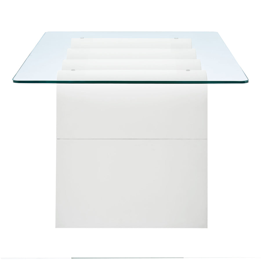 Agave Glass Top Coffee Table in White