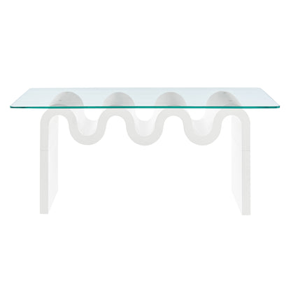 Ondine Glass Top Coffee Table by Furniture For America