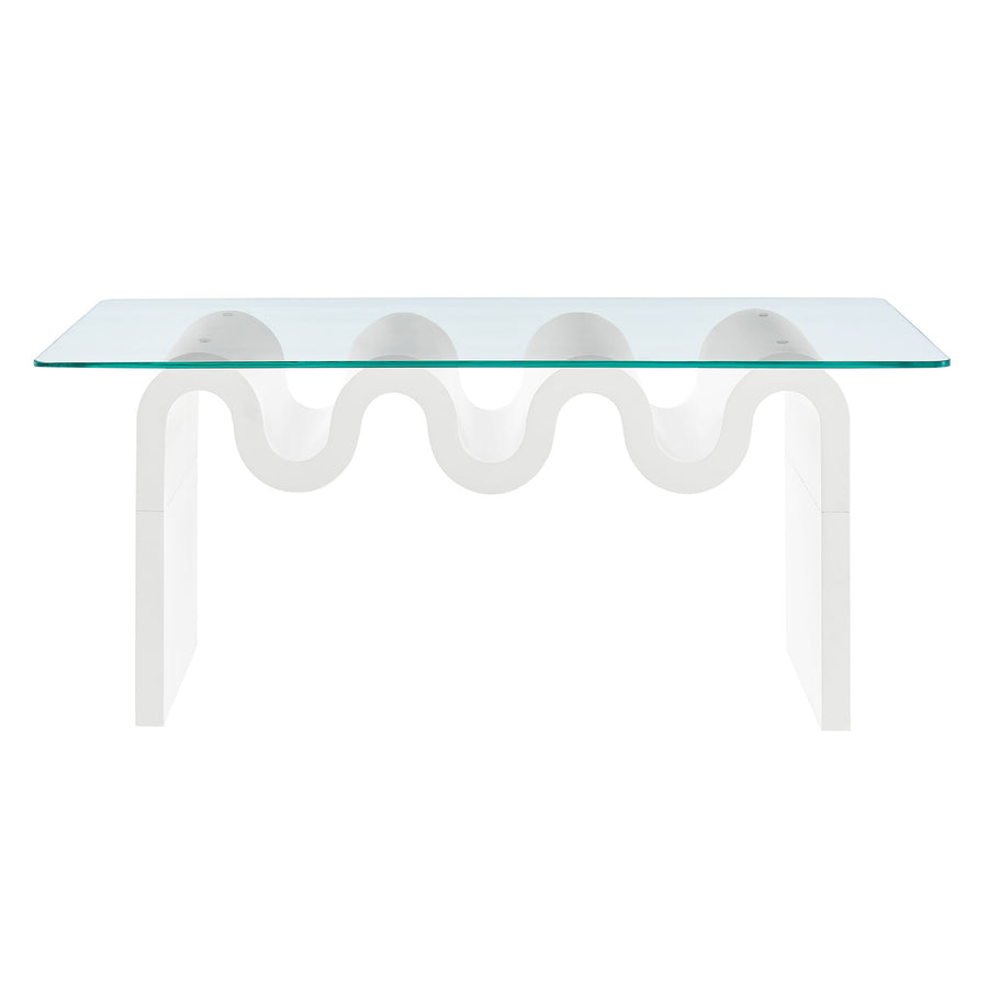 Agave Glass Top Coffee Table in White
