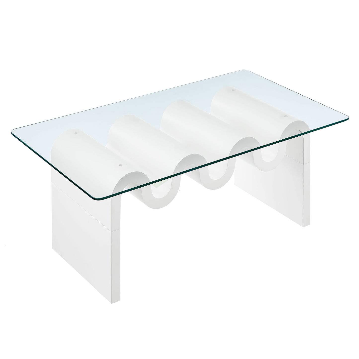 Ondine Glass Top Coffee Table by Furniture For America