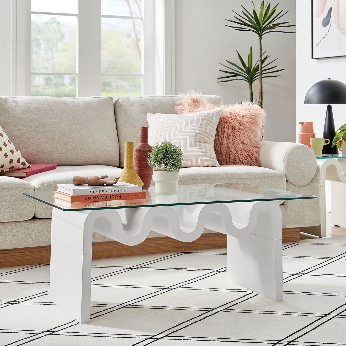 Ondine Glass Top Coffee Table by Furniture For America