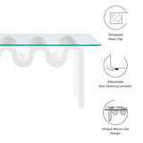 Agave Glass Top Coffee Table in White