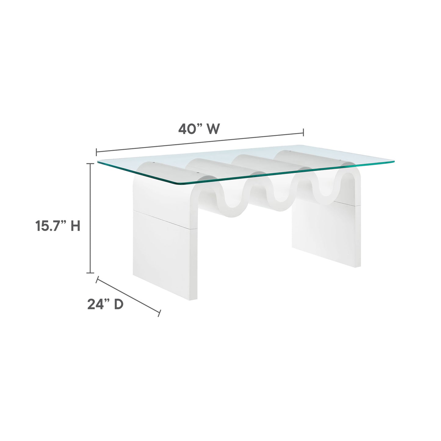 Ondine Glass Top Coffee Table by Furniture For America