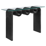 Agave Glass Top 50" Console Table in Black