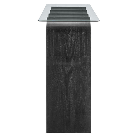 Ondine Glass Top 50" Console Table in Black