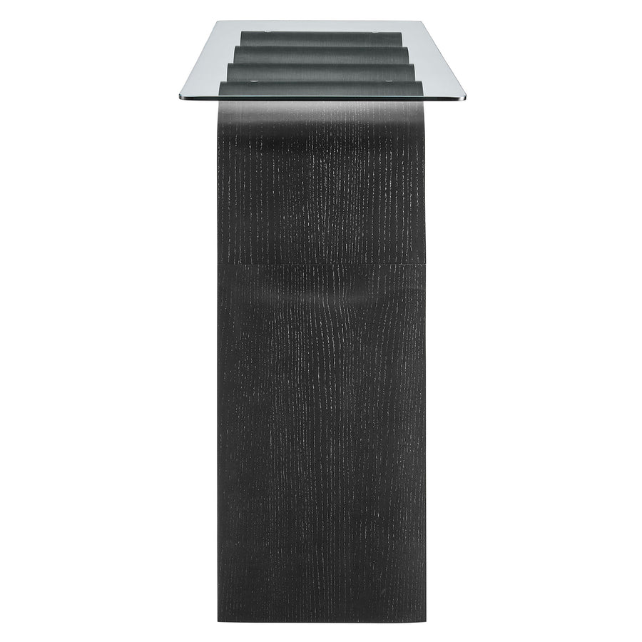 Agave Glass Top 50" Console Table in Black