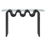 Agave Glass Top 50" Console Table in Black