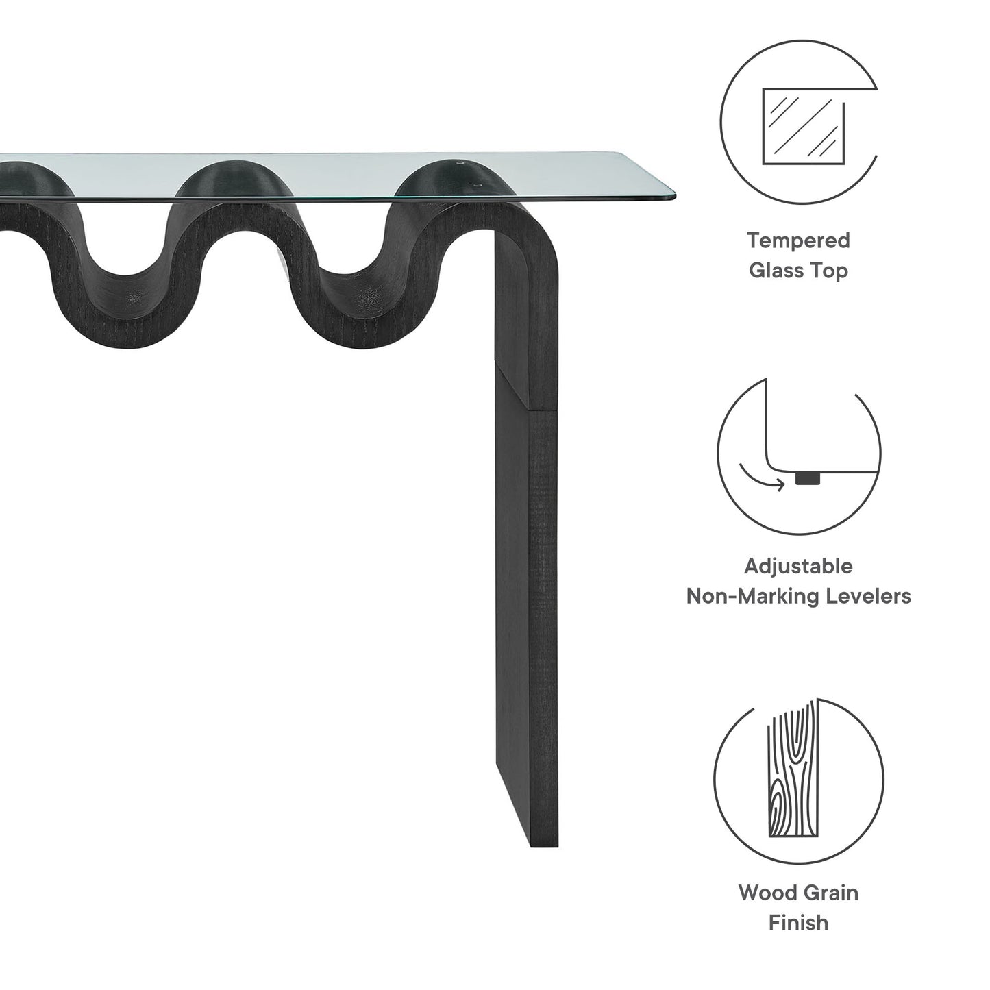 Ondine Glass Top 50" Console Table by Furniture For America
