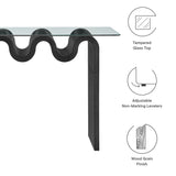 Agave Glass Top 50" Console Table in Black