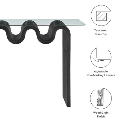 Ondine Glass Top 50" Console Table by Furniture For America