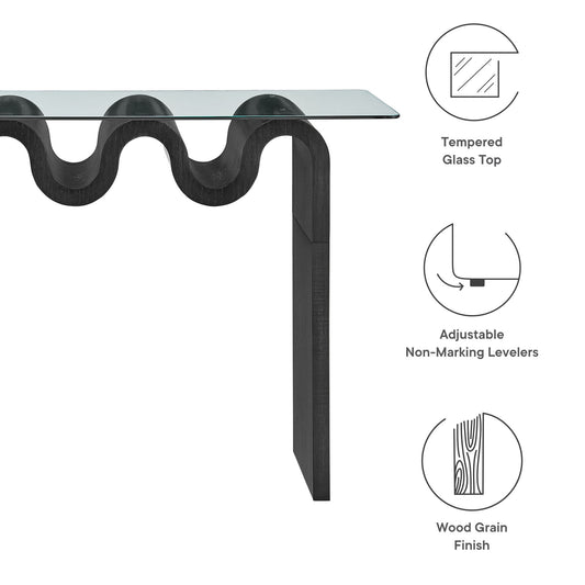 Ondine Glass Top 50" Console Table by Furniture For America