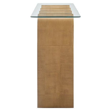 Ondine Glass Top 50" Console Table in Natural