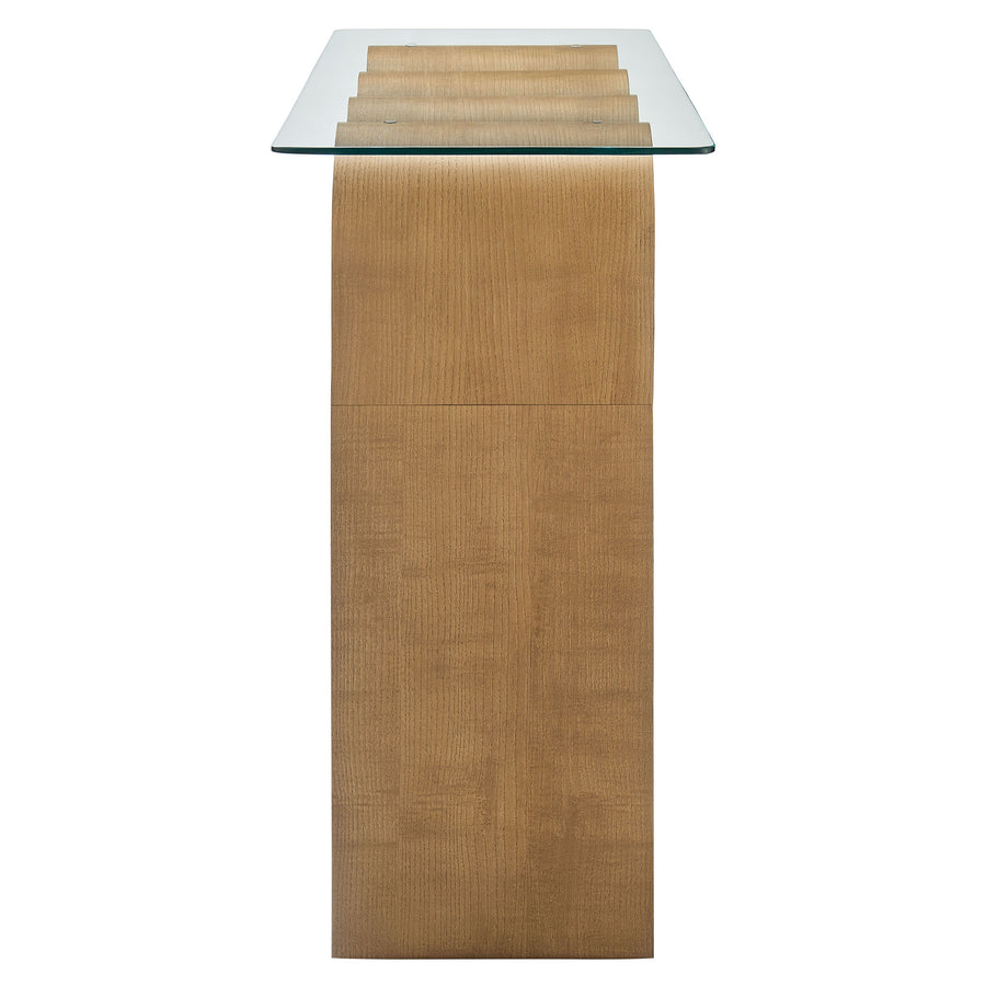 Agave Glass Top 50" Console Table in Natural