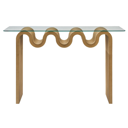 Ondine Glass Top 50" Console Table in Natural