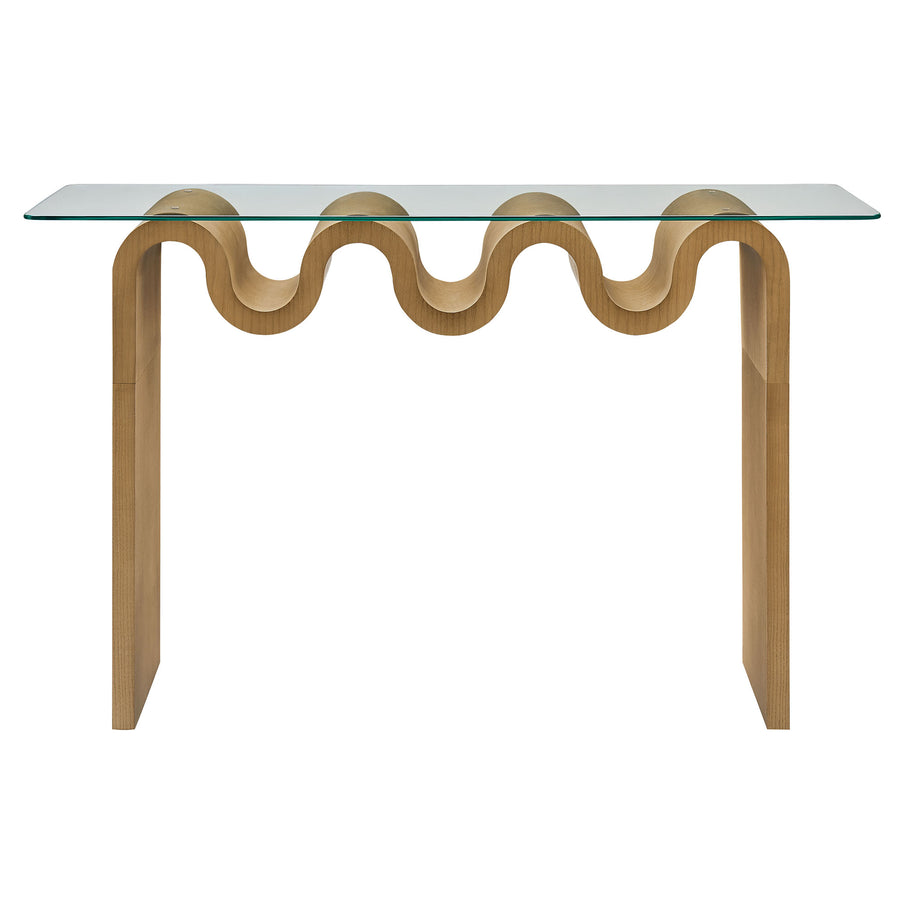 Agave Glass Top 50" Console Table in Natural
