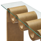 Agave Glass Top 50" Console Table in Natural