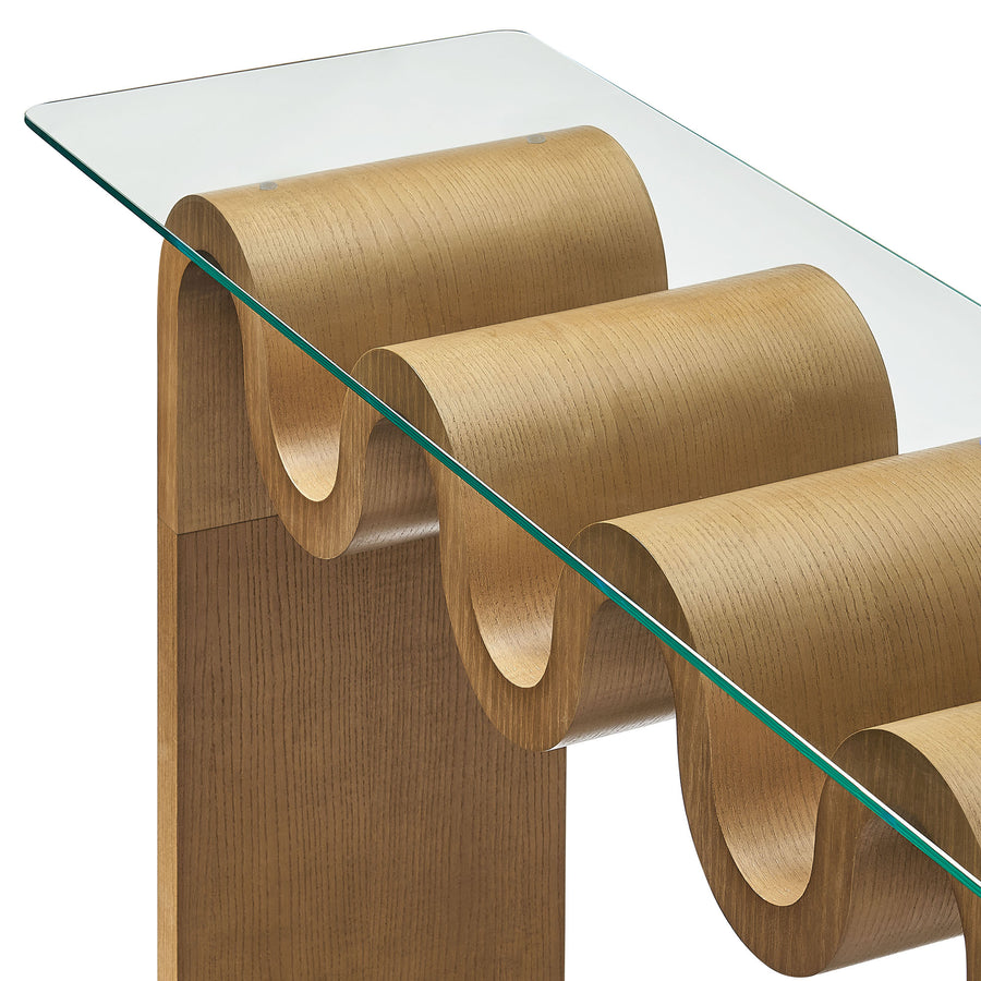 Agave Glass Top 50" Console Table in Natural