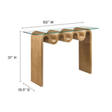 Agave Glass Top 50" Console Table in Natural