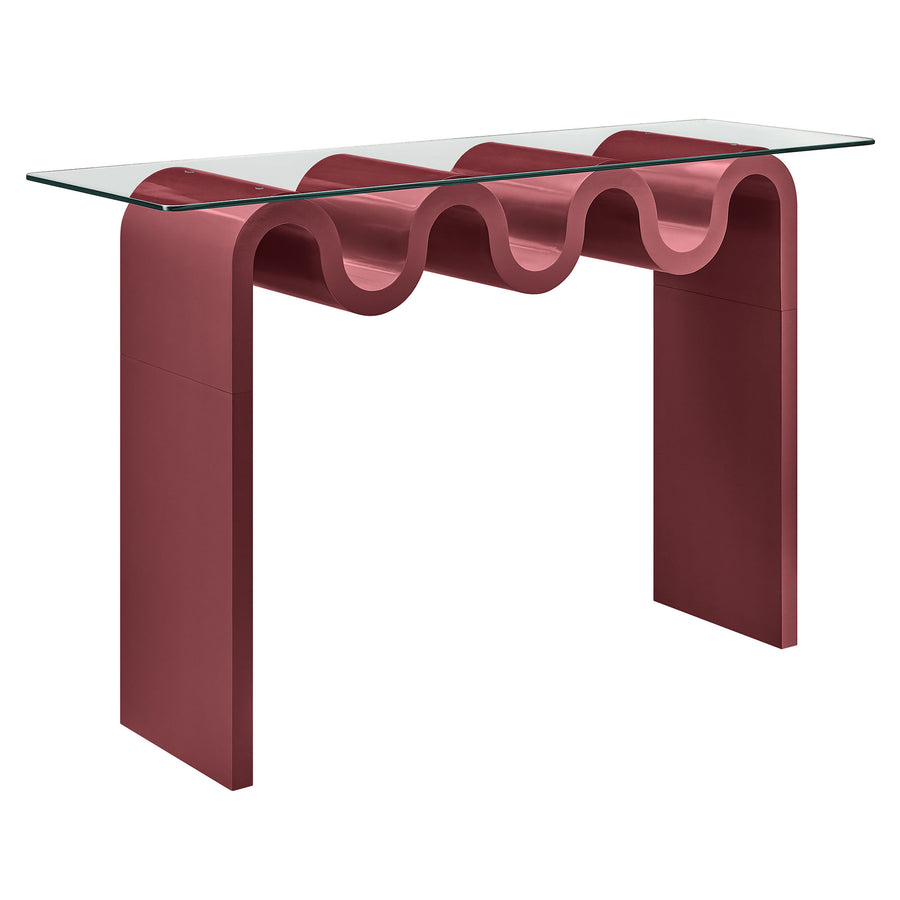 Agave Glass Top 50" Console Table in Spiced Apple