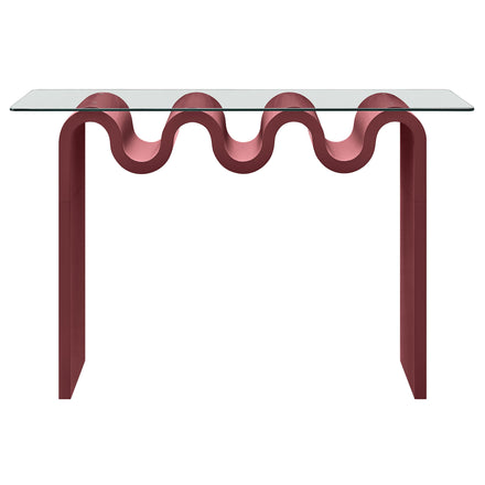 Ondine Glass Top 50" Console Table in Spiced Apple