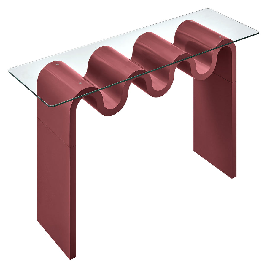 Agave Glass Top 50" Console Table in Spiced Apple