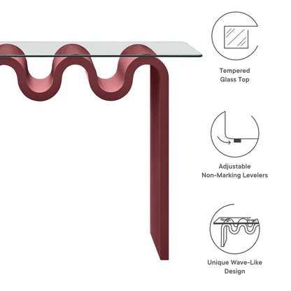 Ondine Glass Top 50" Console Table by Furniture For America