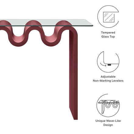 Ondine Glass Top 50" Console Table in Spiced Apple