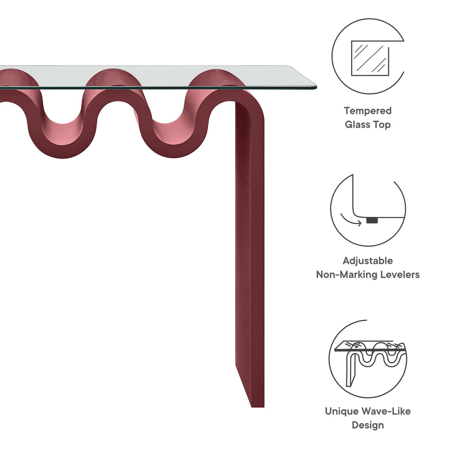 Agave Glass Top 50" Console Table in Spiced Apple