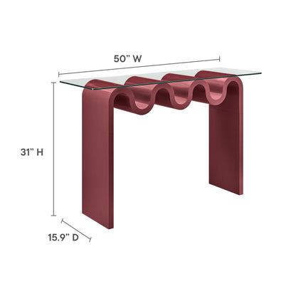 Ondine Glass Top 50" Console Table by Furniture For America