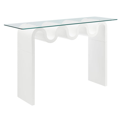 Ondine Glass Top 50" Console Table by Furniture For America