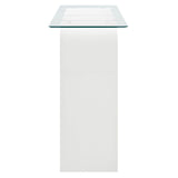 Agave Glass Top 50" Console Table in White