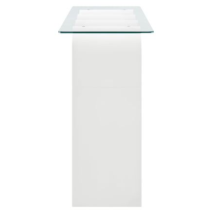 Ondine Glass Top 50" Console Table in White